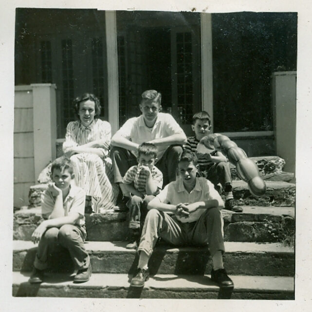 The Four boys - SBM - MRM - circa 1955 - front porch